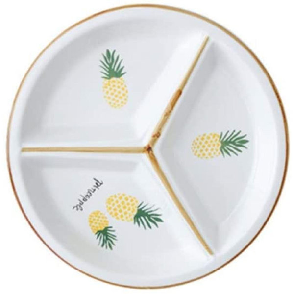 Latitude Run® Round Ceramic Porcelain Divided Dessert Salad Plate